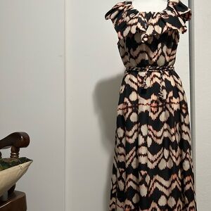Ulla Johnson Black and Cream Maxi Dress